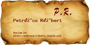 Petrács Róbert névjegykártya